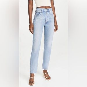 90's Pinch Waist High Rise Straight Jeans